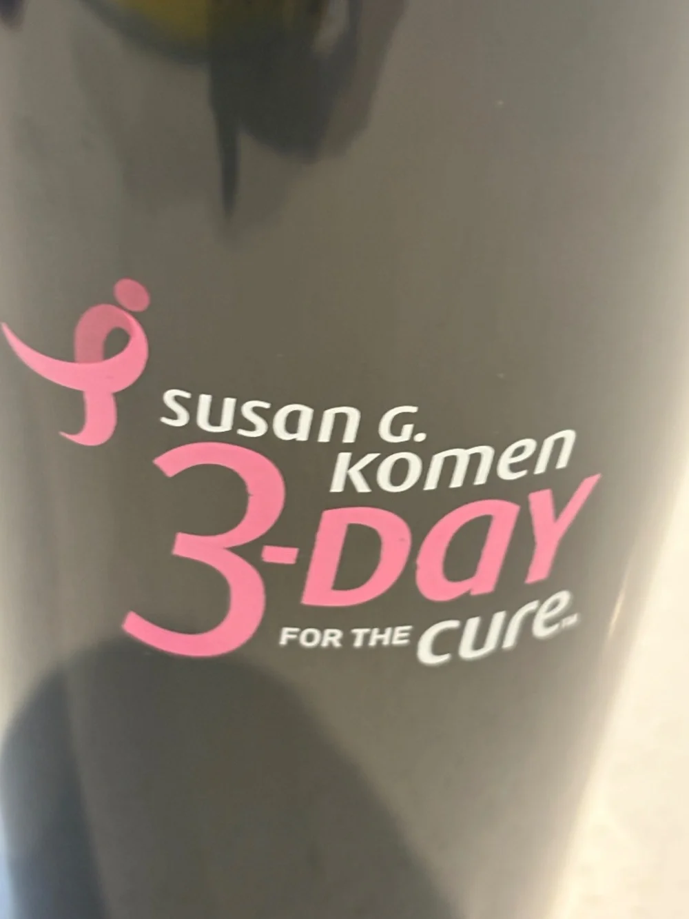 Susan G. Komen 3-Day for the Cure Black 16 oz Travel Mug/Tumbler
